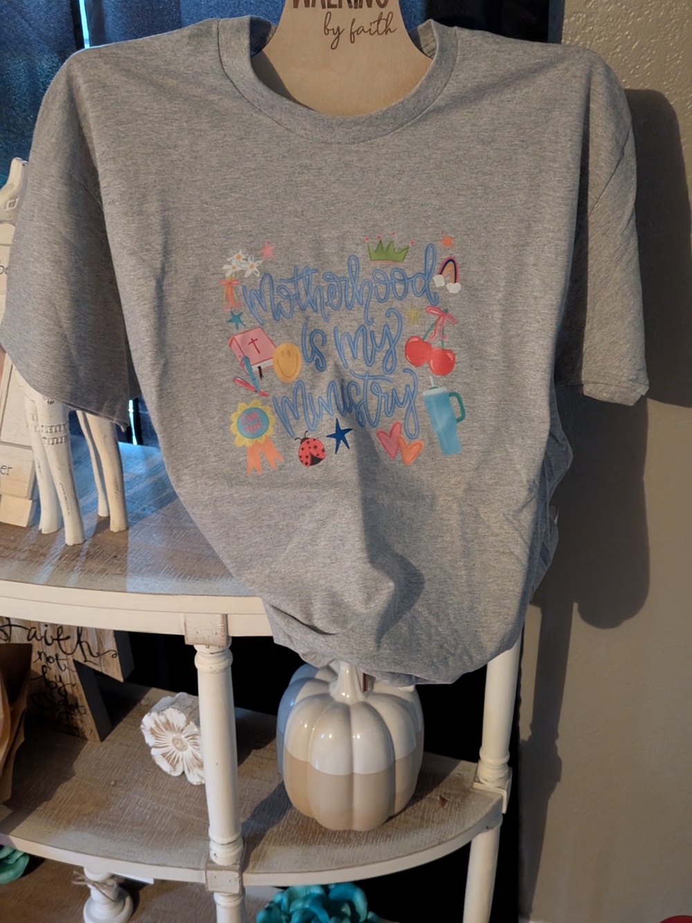 Motherhood Is My Ministry  Tee - Gray